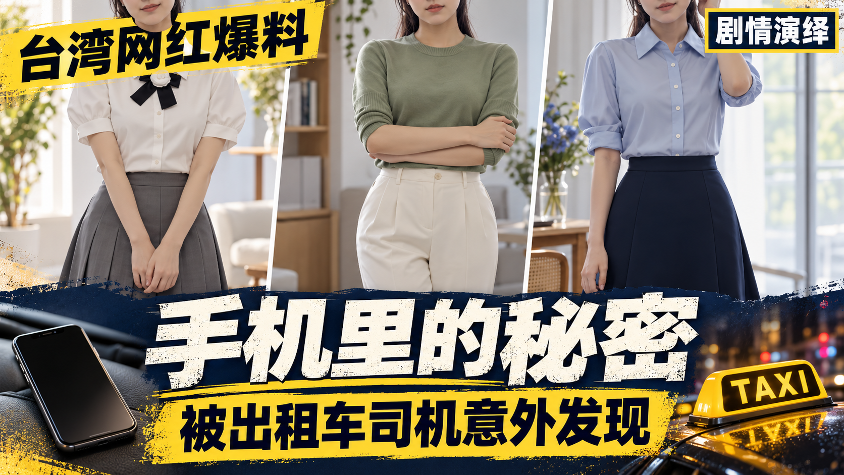 【网红演绎】台湾女优 潘甜甜 巅峰力作 手机里的秘密 男友手机被出租车司机意外拾获 司机窥见秘密后将她彻底掌控！
